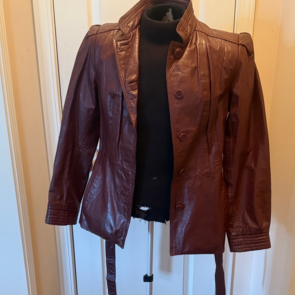 Women's Burgundy Leather Jacket by Berman’s The Leather Experts